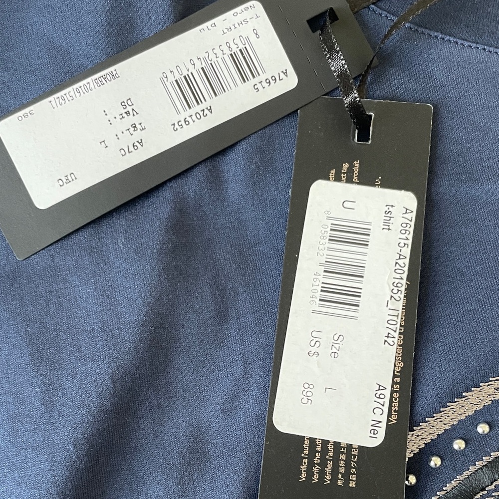 Versace Medusa Blue Short Sleeve Tee - Picture 2 of 7